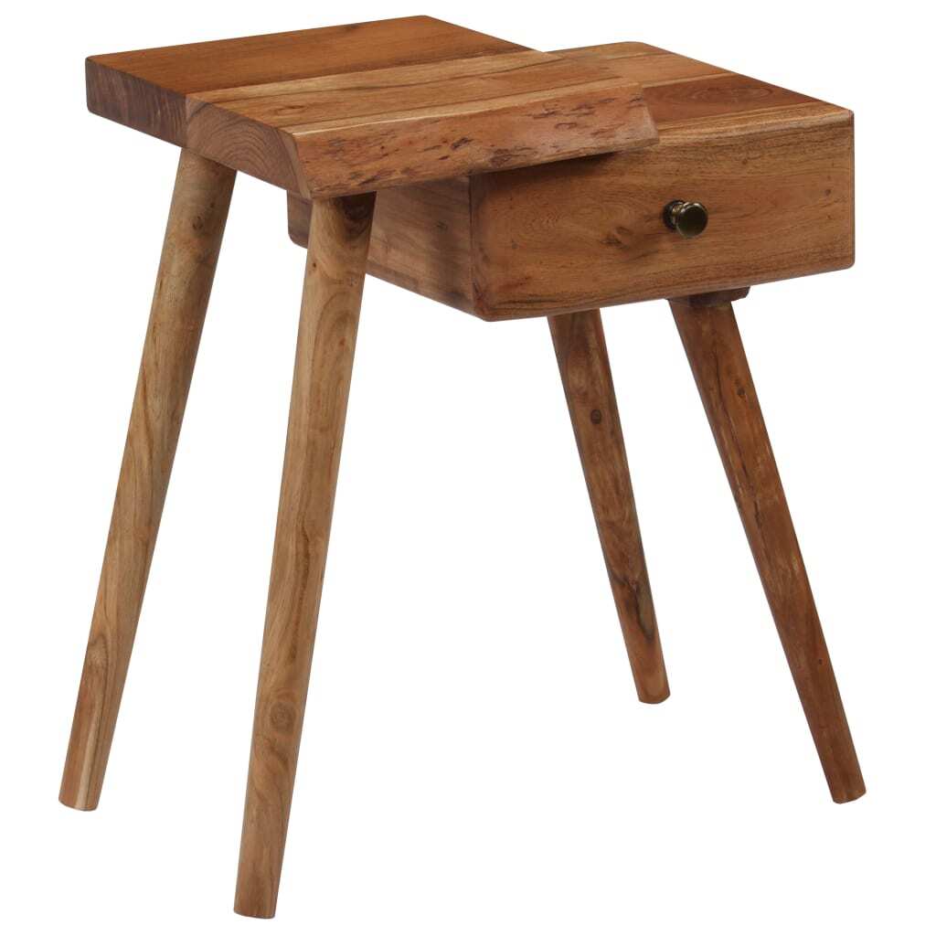 "Priscilla" Bedside Table Solid Acacia Wood 45x32x55 cm