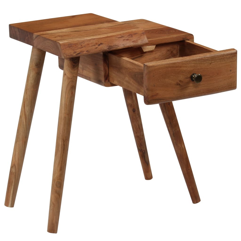 "Priscilla" Bedside Table Solid Acacia Wood 45x32x55 cm