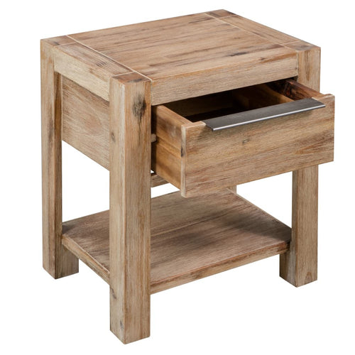 "Chepstow" Nightstand with Drawer 40x30x48 cm Solid Acacia Wood