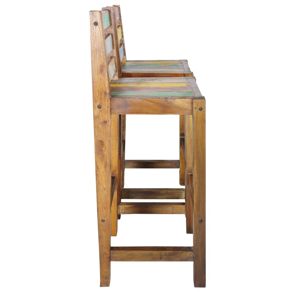 "Claire" Bar Stools 2 pcs Solid Reclaimed Wood