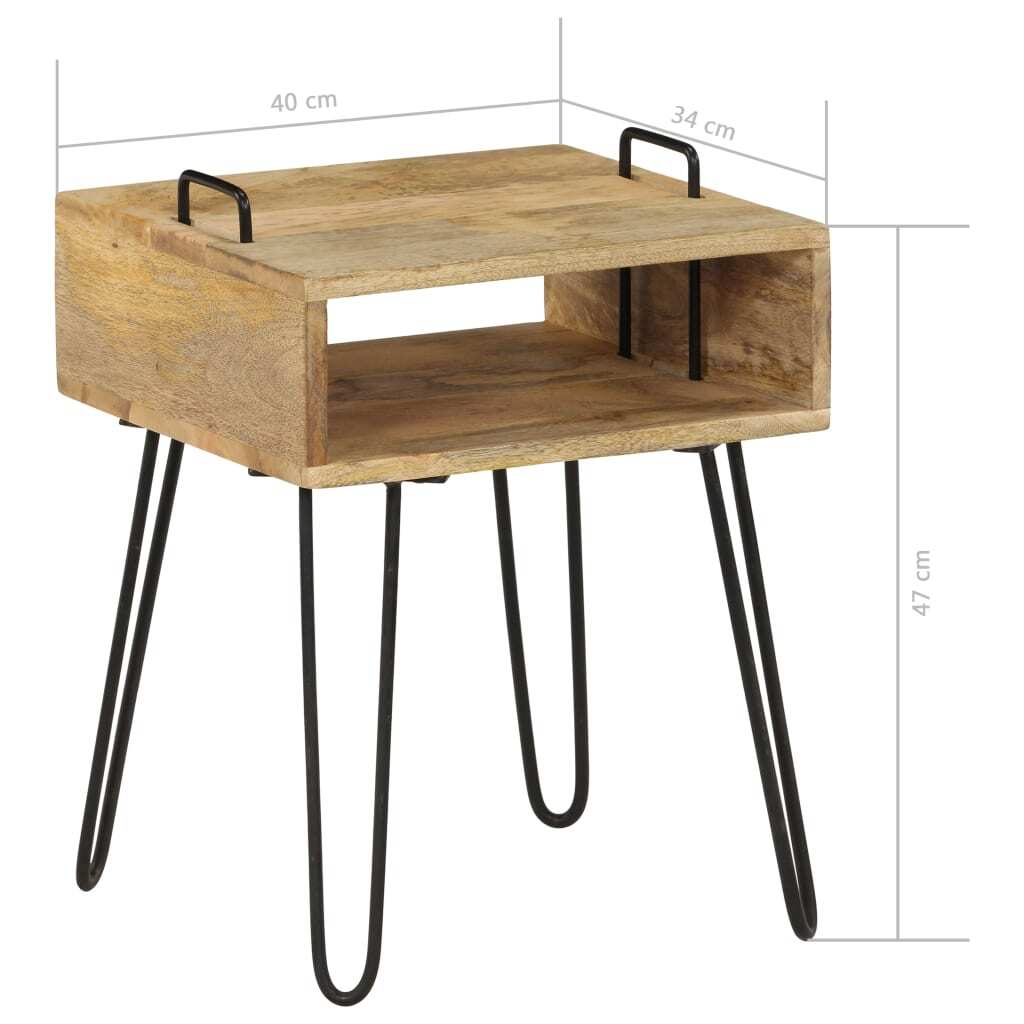 "Columbia" Bedside Table Solid Mango Wood 40x34x47 cm