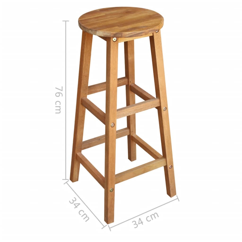 "Country Club" Bar Table and Stool Set 7 Pieces Solid Acacia Wood
