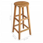 "Country Club" Bar Table and Stool Set 7 Pieces Solid Acacia Wood