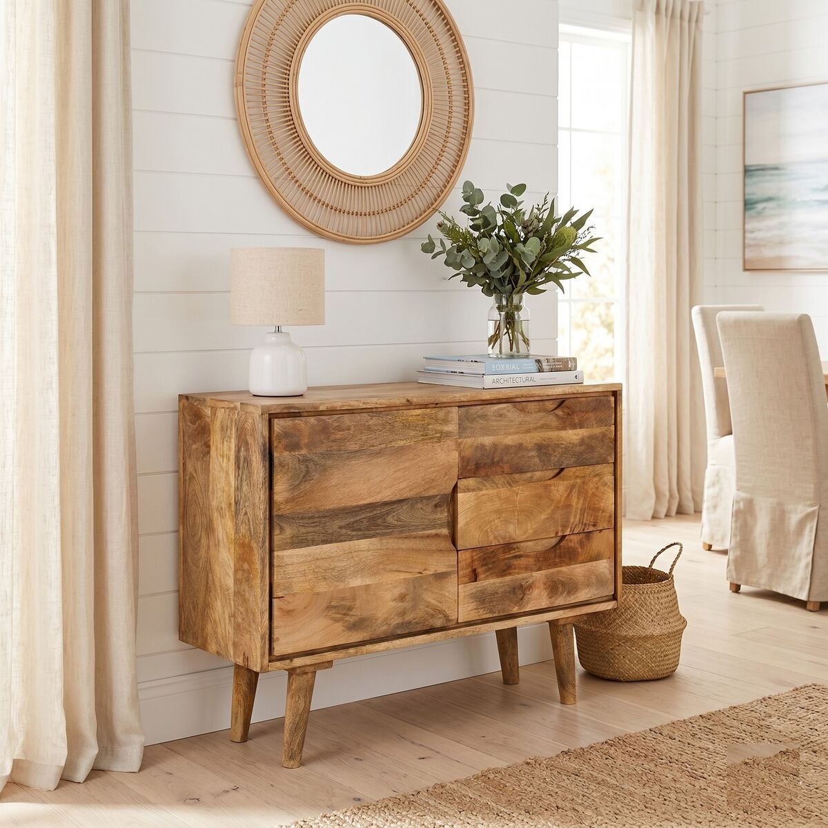 "Creda" Sideboard Solid Mango Wood 90x30x69 cm