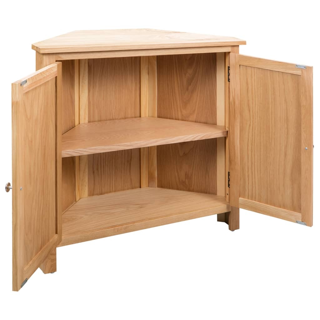 "Castle Pines" Solid Oak Wood Corner Cabinet 80x33.5x78 cm
