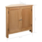 "Castle Pines" Solid Oak Wood Corner Cabinet 80x33.5x78 cm