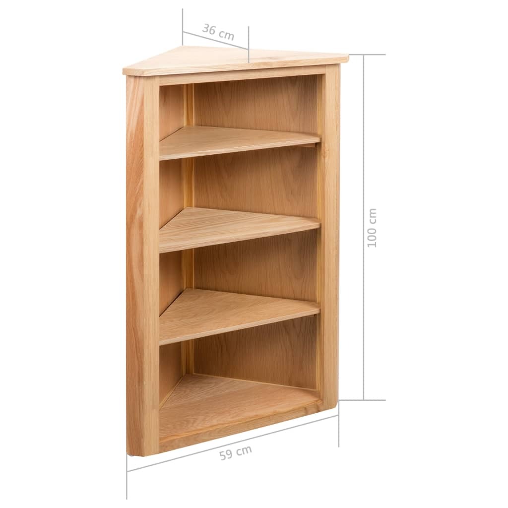 "Jacaranda" Solid Oak Wood Corner Shelf 59x36x100 cm