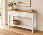"Ridgehaven" Solid Oak Wood Console Table 118x35x77 cm