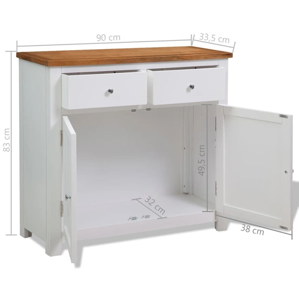 "Railway" Sideboard 90x33.5x83 cm Solid Oak Wood