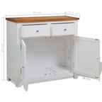 "Railway" Sideboard 90x33.5x83 cm Solid Oak Wood