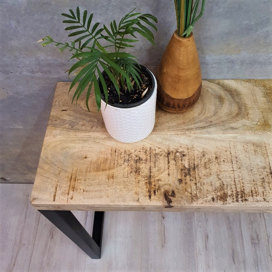 "Merindah" Mango Wood Console Table 120cm Long Rough Finish