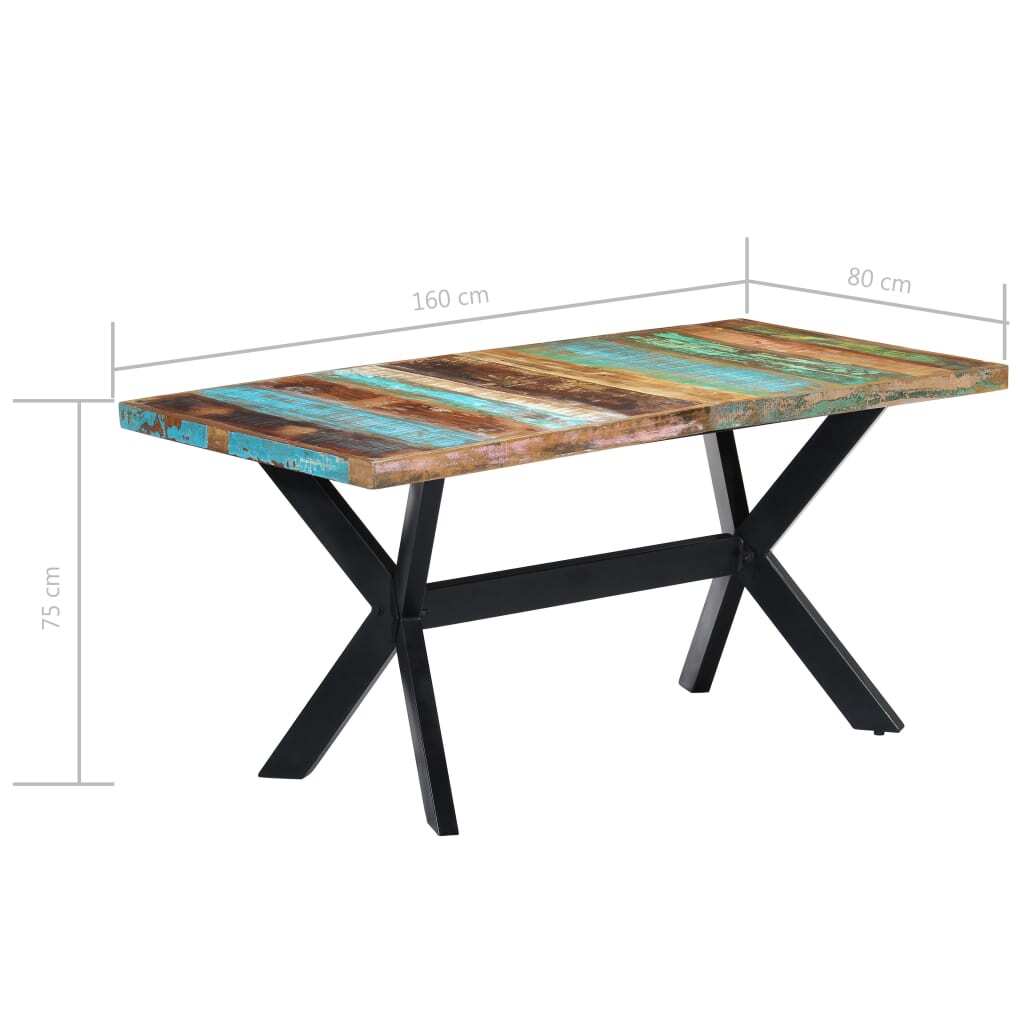 "Raynor" Dining Table 160x80x75 cm Solid Reclaimed Wood