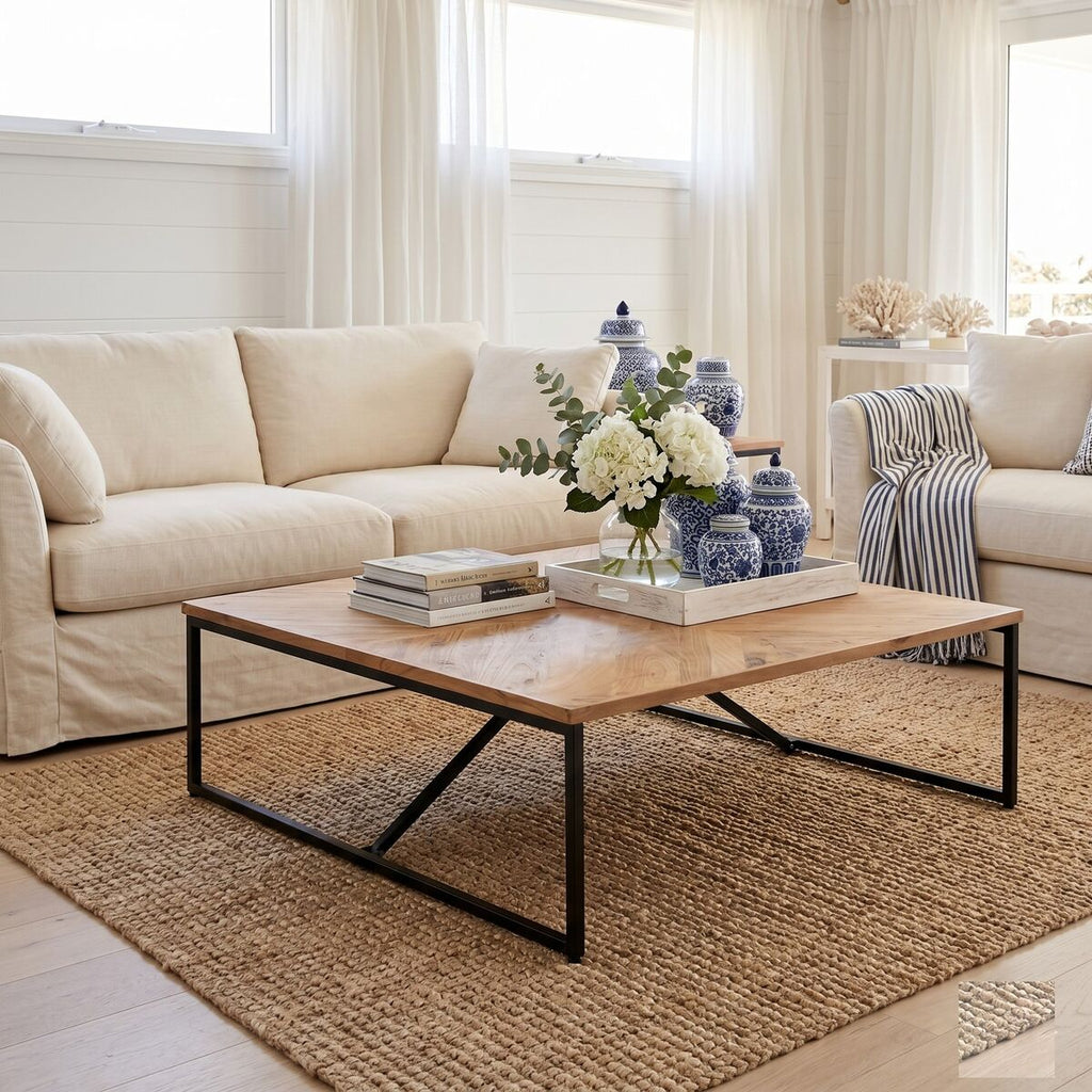 "Dorothy" Coffee Table 110x110x36 cm Solid Acacia Wood