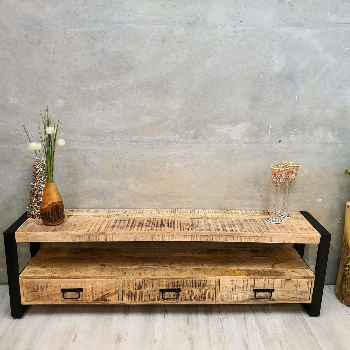 "Reston" Mango Wood Entertainment Unit 150cm in Length