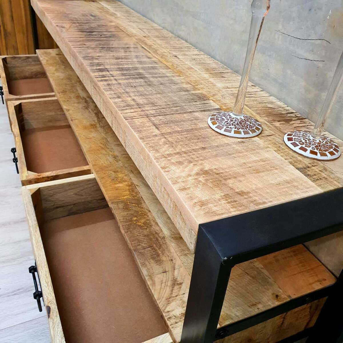 "Reston" Mango Wood Entertainment Unit 150cm in Length