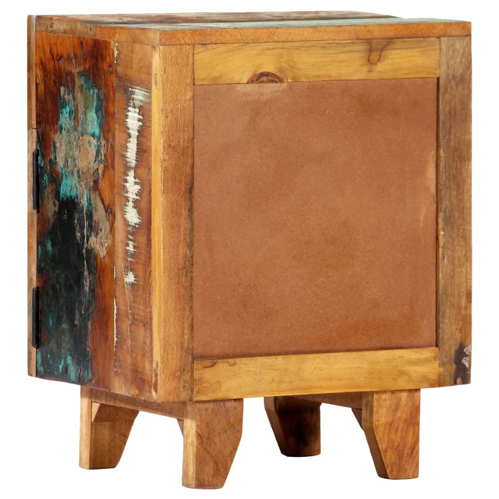 "Renown" Hand Carved Bedside Cabinet 40x30x50 cm Solid Reclaimed Wood