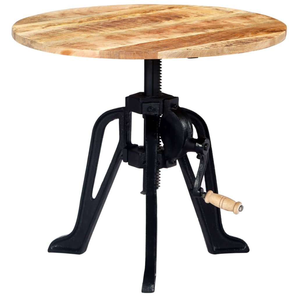 "Fairmont" Side Table 60x(46-63) cm Solid Mango Wood and Cast Iron