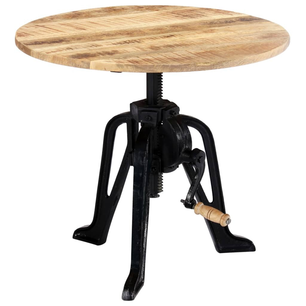 "Fairmont" Side Table 60x(46-63) cm Solid Mango Wood and Cast Iron