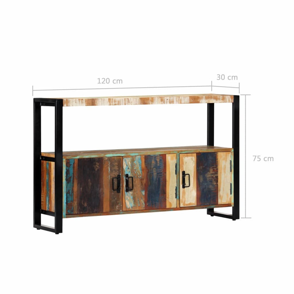 "Bogan" Buffet Table in Reclaimed Wood 120cm Length