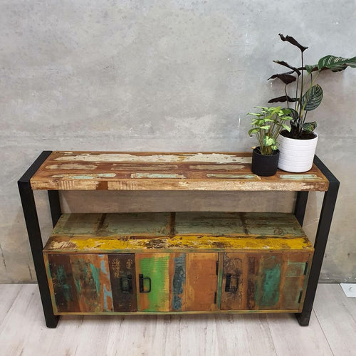"Bogan" Buffet Table in Reclaimed Wood 120cm Length