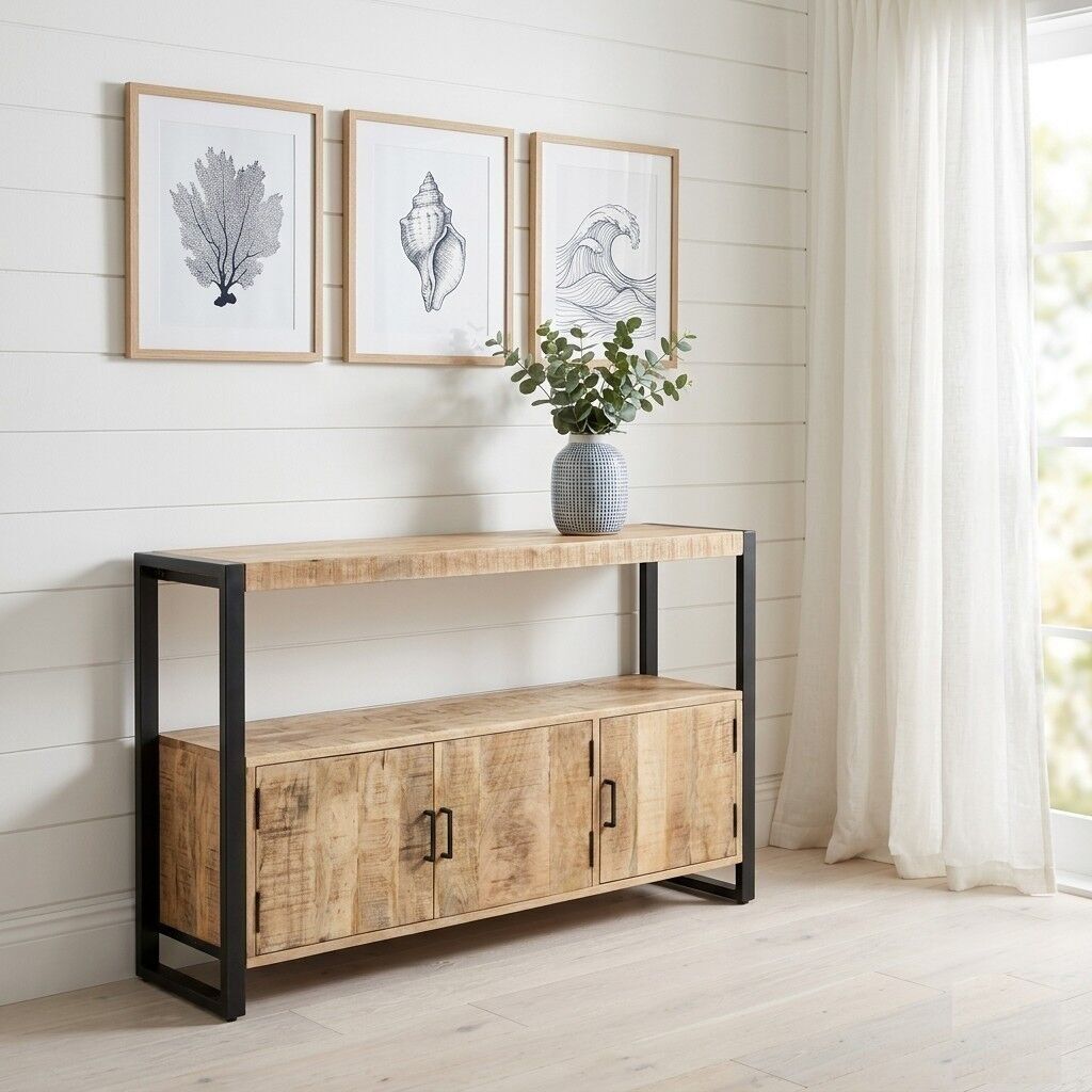 "Peel" Mango Wood Side Cabinet/Buffet Table/Side Boards 120cm Long