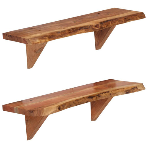 "Bethany" Wall Shelves 2 pcs 60x20x18 cm Solid Acacia Wood