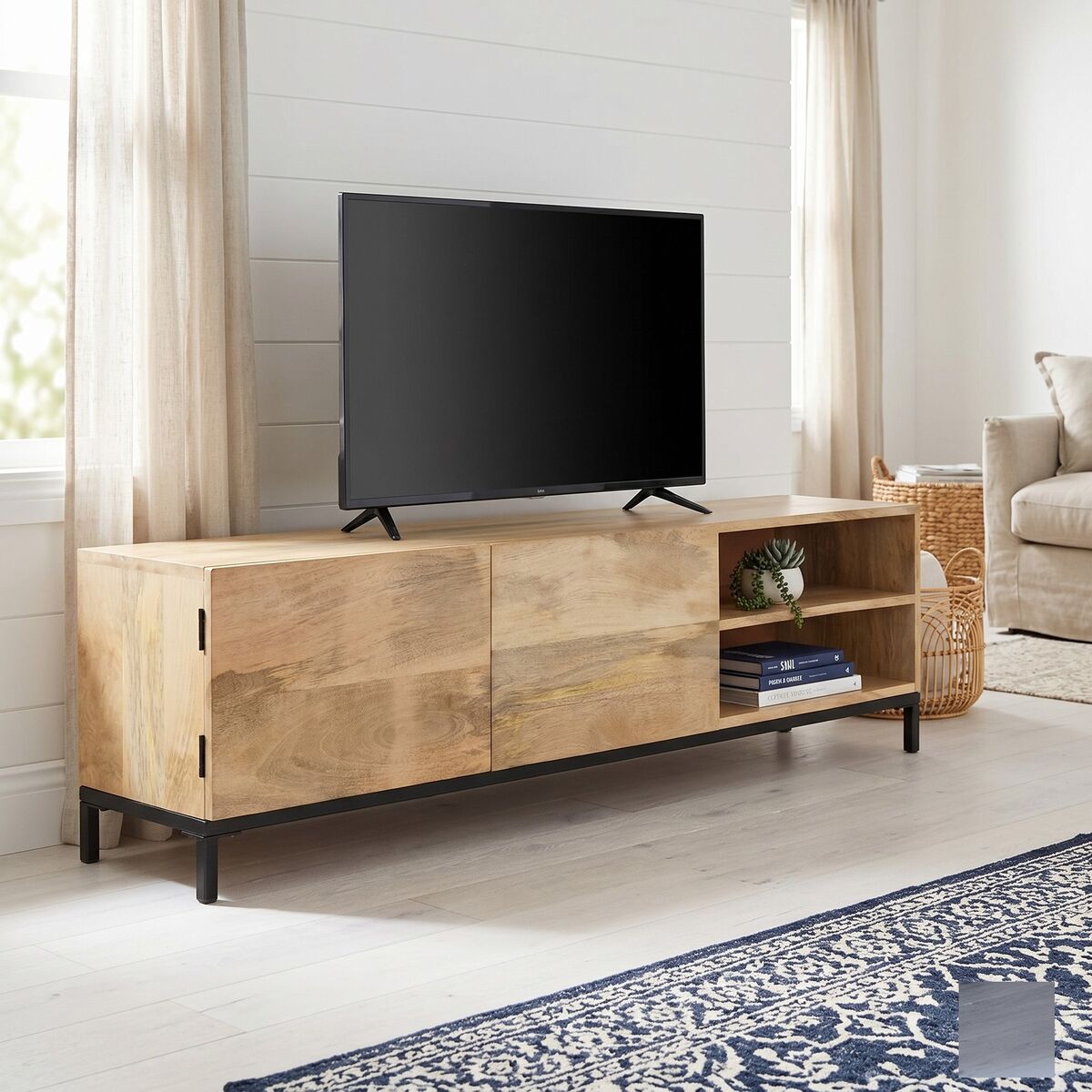"Flinders" TV Cabinet 145x30x41 cm Solid Mango Wood