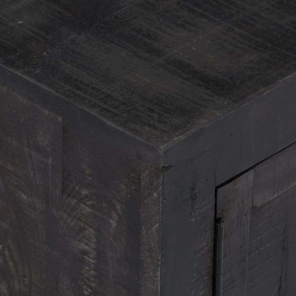 "Flora" TV Cabinet Black 118x30x40 cm Solid Mango Wood