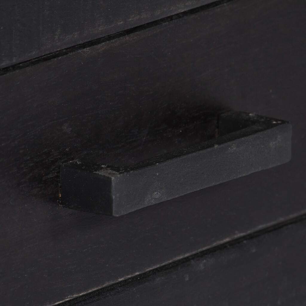 "Flora" TV Cabinet Black 118x30x40 cm Solid Mango Wood