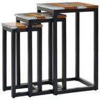 "George Mobbs" Nesting Tables 3 pcs Solid Teak Wood and Polyresin
