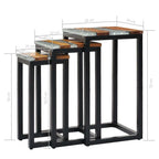 "George Mobbs" Nesting Tables 3 pcs Solid Teak Wood and Polyresin