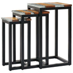 "George Mobbs" Nesting Tables 3 pcs Solid Teak Wood and Polyresin