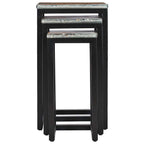 "George Mobbs" Nesting Tables 3 pcs Solid Teak Wood and Polyresin