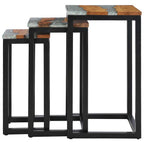"George Mobbs" Nesting Tables 3 pcs Solid Teak Wood and Polyresin