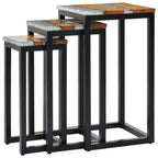 "George Mobbs" Nesting Tables 3 pcs Solid Teak Wood and Polyresin