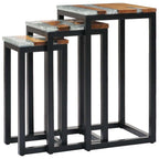 "George Mobbs" Nesting Tables 3 pcs Solid Teak Wood and Polyresin