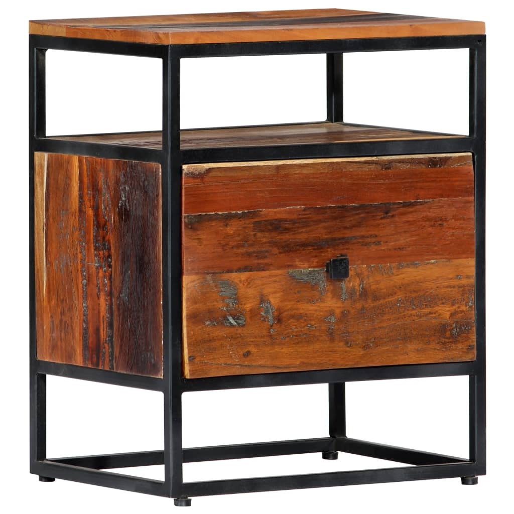 "Gibbon" Bedside Cabinet 40x30x50 cm Solid Reclaimed Wood and Steel