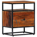 "Gibbon" Bedside Cabinet 40x30x50 cm Solid Reclaimed Wood and Steel