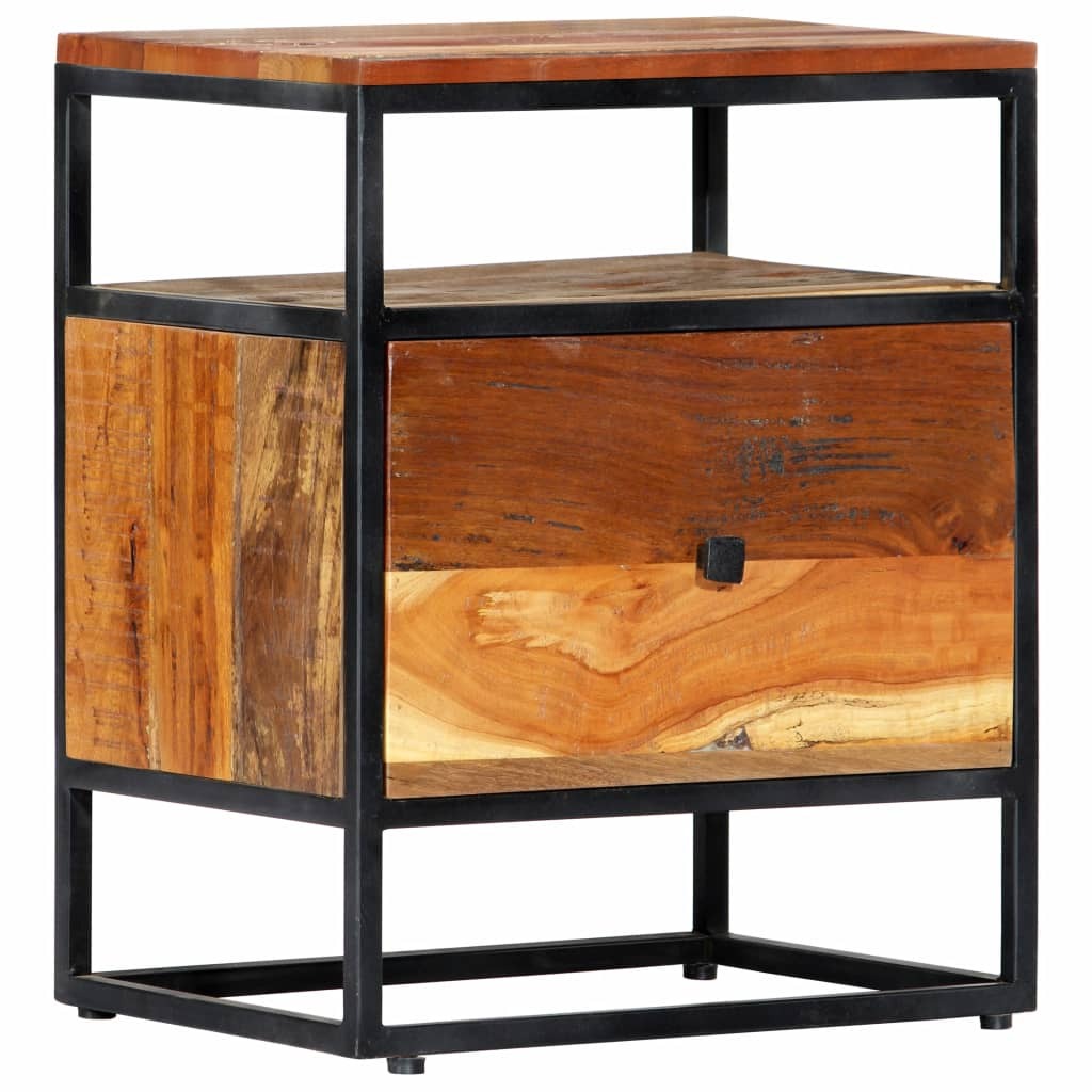 "Gibbon" Bedside Cabinet 40x30x50 cm Solid Reclaimed Wood and Steel