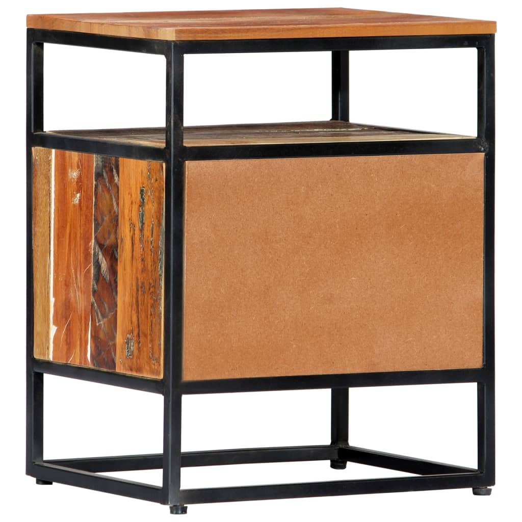 "Gibbon" Bedside Cabinet 40x30x50 cm Solid Reclaimed Wood and Steel