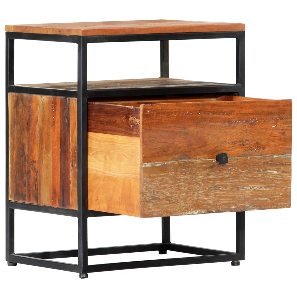 "Gibbon" Bedside Cabinet 40x30x50 cm Solid Reclaimed Wood and Steel