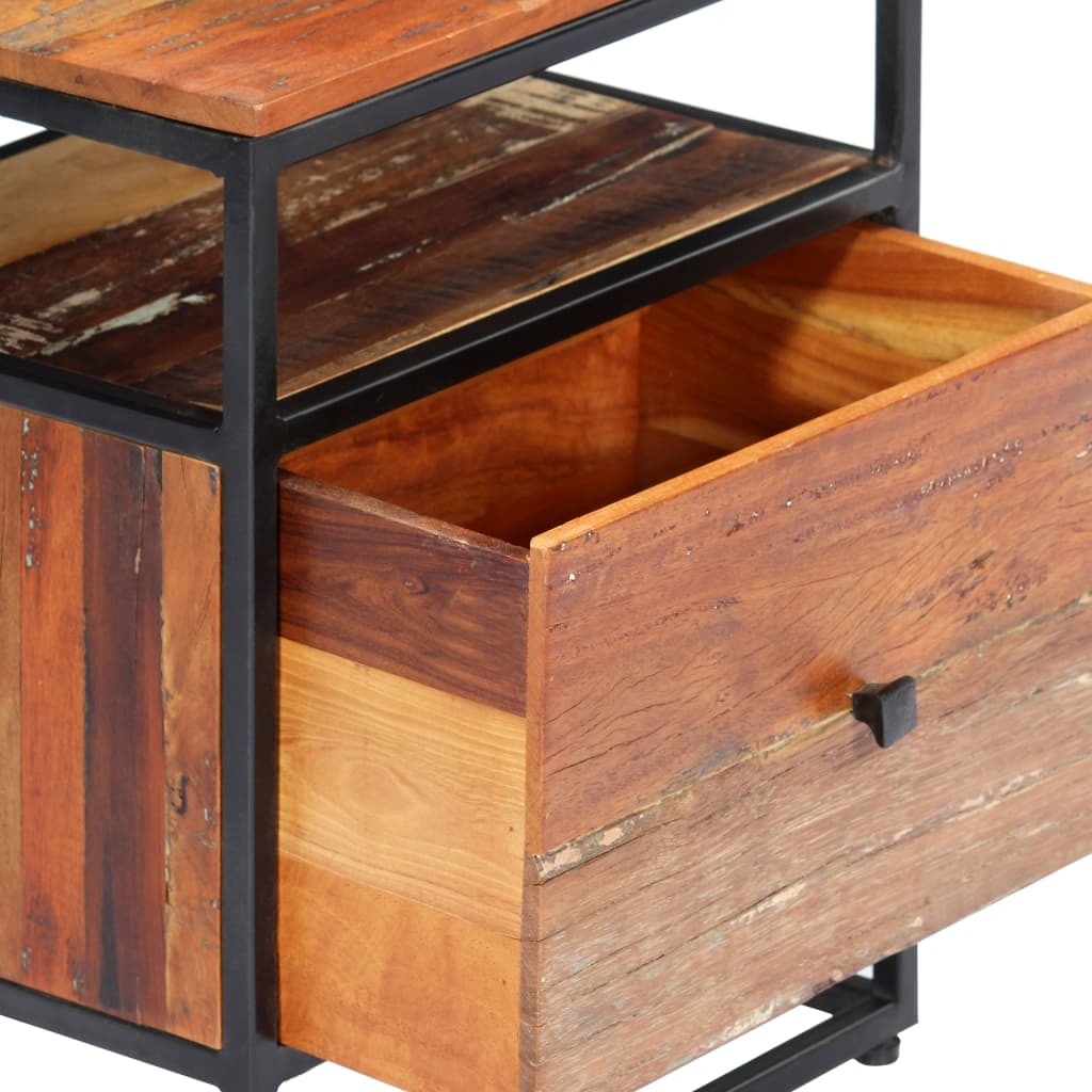 "Gibbon" Bedside Cabinet 40x30x50 cm Solid Reclaimed Wood and Steel