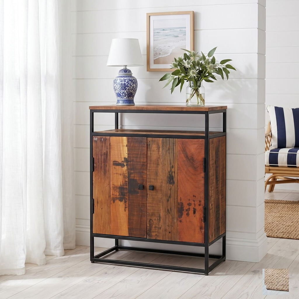 "Gladstone" Side Cabinet 60x35x76 cm Solid Reclaimed Wood and Steel