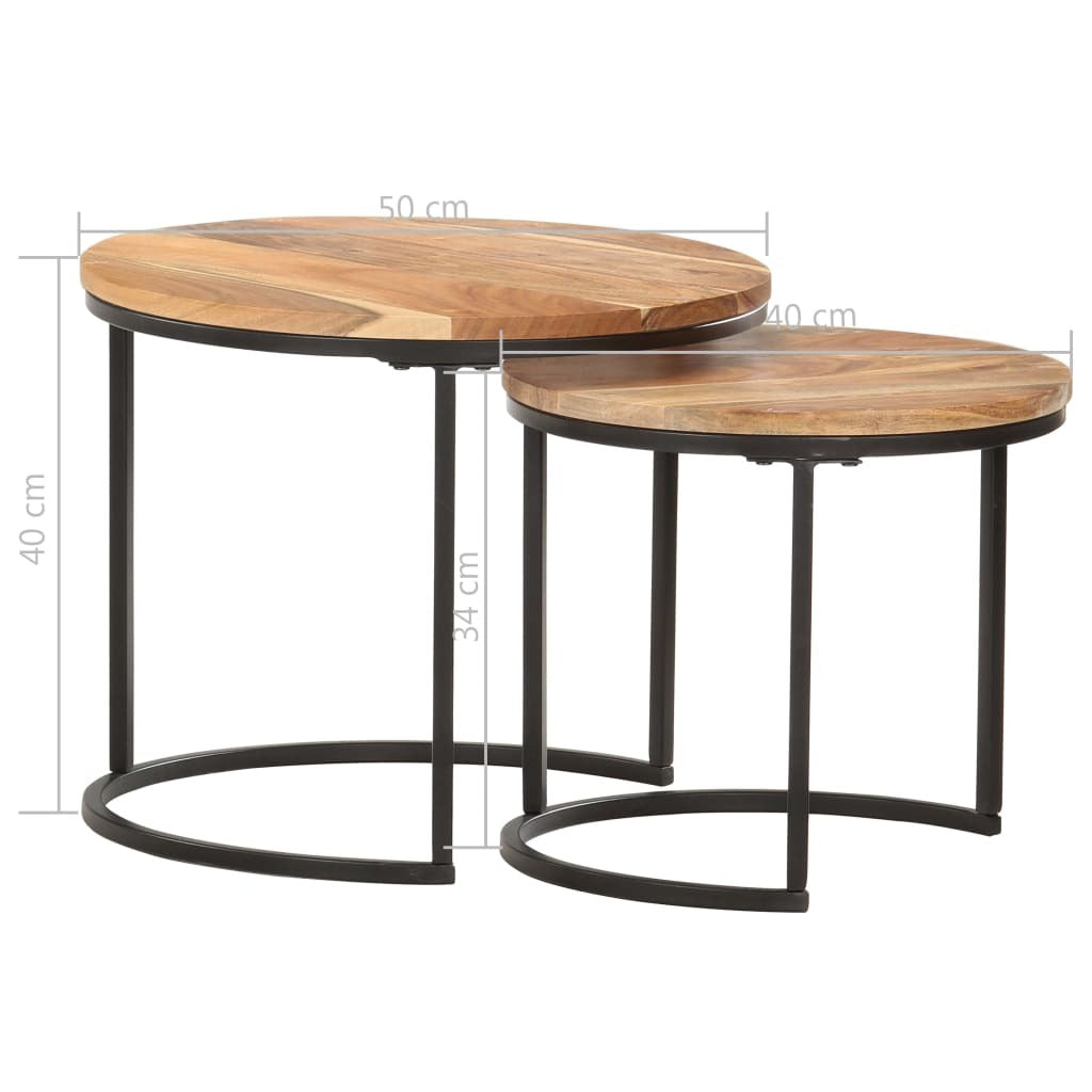 "Indra" Nesting Tables 2 pcs Solid Wood Acacia