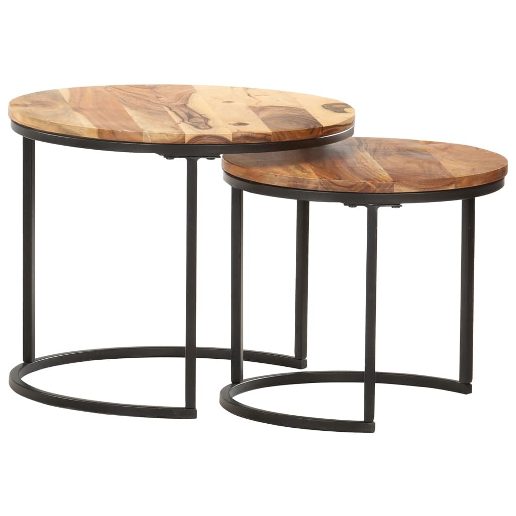 "Indra" Nesting Tables 2 pcs Solid Wood Acacia