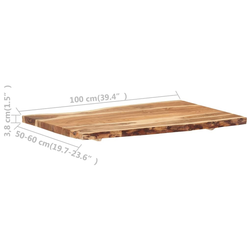 "Rose" Table Top Solid Acacia Wood 100x(50-60)x3.8 cm