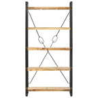 "Ixion" 5-Tier Bookcase 90x30x180 cm Solid Mango Wood