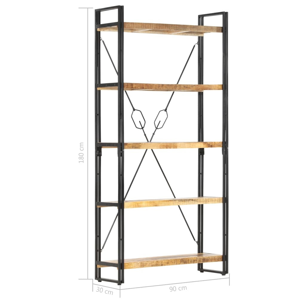 "Ixion" 5-Tier Bookcase 90x30x180 cm Solid Mango Wood