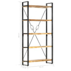 "Ixion" 5-Tier Bookcase 90x30x180 cm Solid Mango Wood