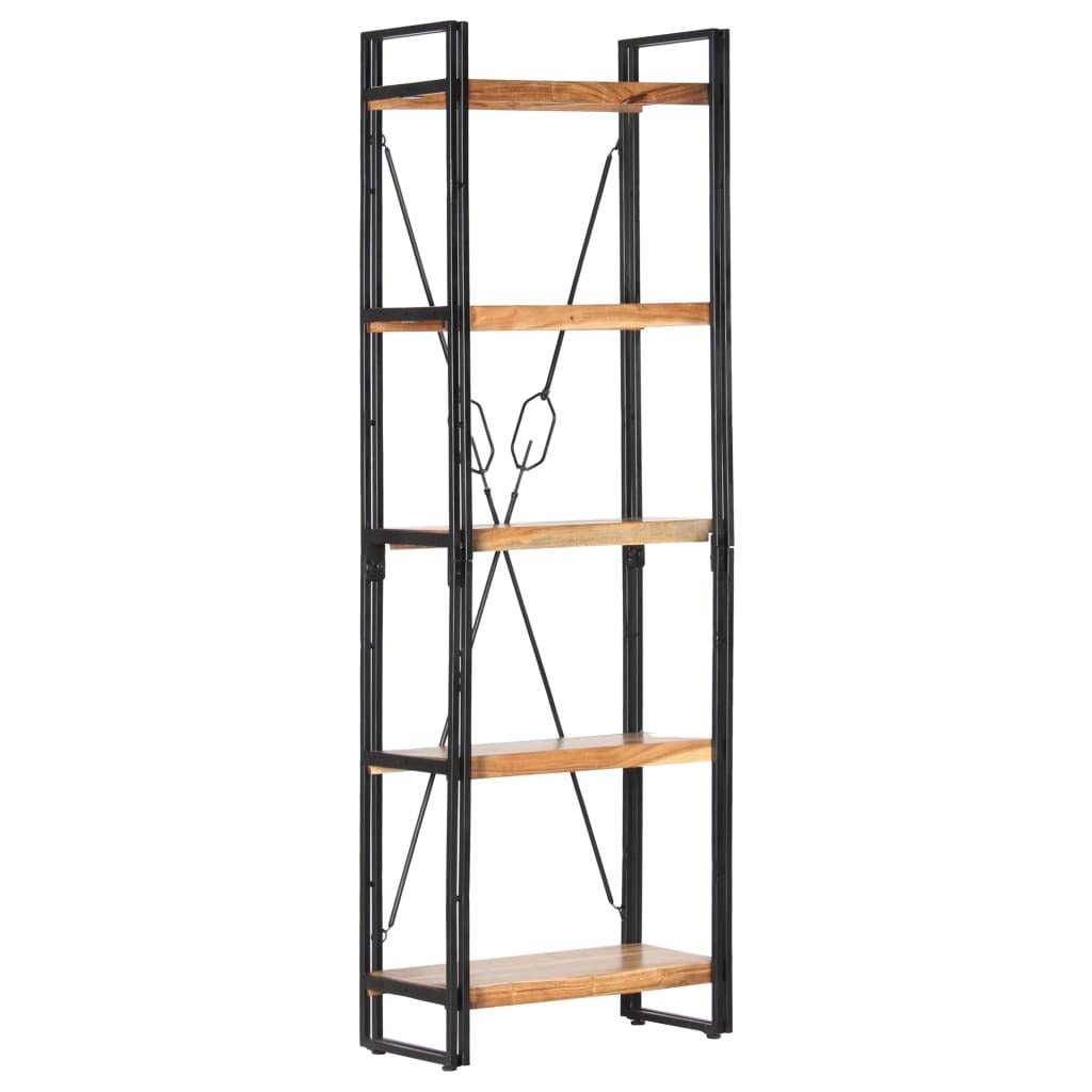 "James" 5-Tier Bookcase 60x30x180 cm Solid Acacia Wood